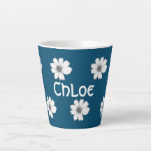 Padrão Floral Nome personalizado do Azul Teal