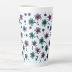Caneca De Café Latte Padrão Floral Soft Cottagecore   Estética Pastel