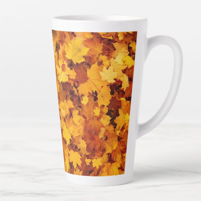 Caneca De Café Latte Padrão Folha de Bordo-25877 (Direita)