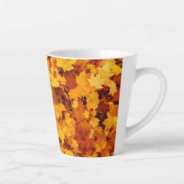 Caneca De Café Latte Padrão Folha de Bordo-25877 (Direita)