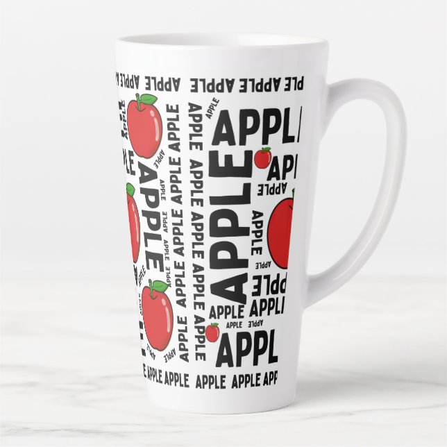 Caneca De Café Latte padrão Fruta de maçãs (Direita)