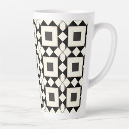 Caneca De Café Latte Padrão Geométrico Abstrato com Tons Retrô