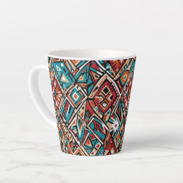 Caneca De Café Latte Padrão geométrico de abstrato 19 - Latte Mug