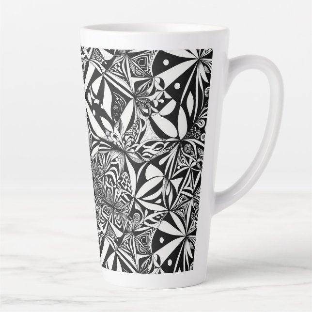 Caneca De Café Latte Padrão geométrico de abstrato 37 - Latte Mug (Direita)
