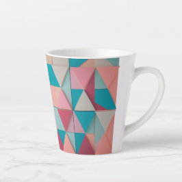 Caneca De Café Latte Padrão Geométrico do Pastel - Lata Pequena (12 oz)