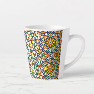 Caneca De Café Latte Padrão Geométrico Marroquino