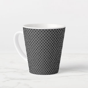 Caneca De Café Latte Padrão Geométrico Simples Branco Preto