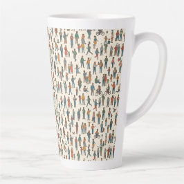 Caneca De Café Latte Padrão Humano
