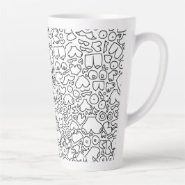 Caneca De Café Latte Padrão mamário adulto engraçado