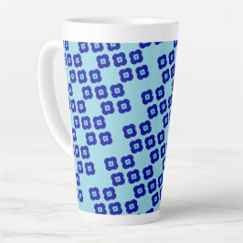 Caneca De Café Latte Padrão Mau Azul Quatro Amulitos Fetais Petais