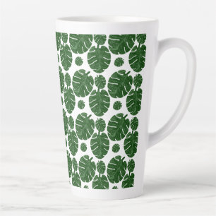 Caneca De Café Latte Padrão Monstera