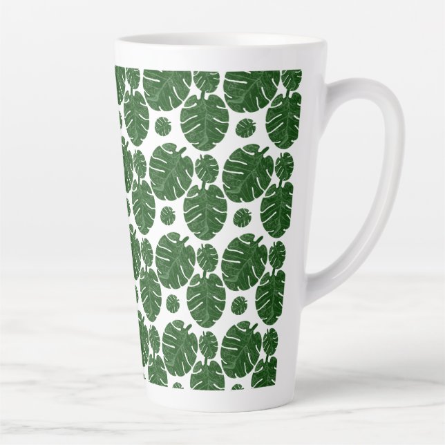 Caneca De Café Latte Padrão Monstera (Direita)