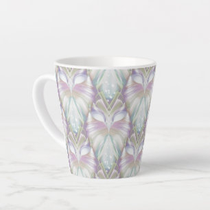 Caneca De Café Latte Padrão Pastel Purple Oracle Owl