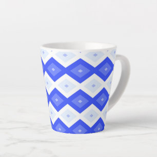 Caneca De Café Latte Padrão real de diamante azul