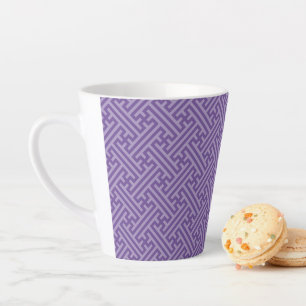 Caneca De Café Latte Padrão Sayagata, Japonês, Roxo e Rosa