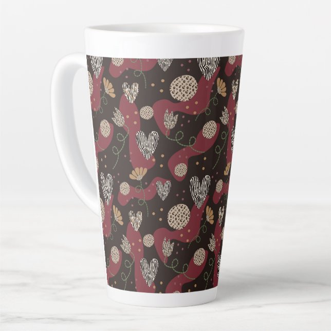 Caneca De Café Latte padrão uniforme abstrato (Ângulo esquerdo)