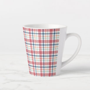 Caneca De Café Latte Padrão Xadrez Clássico