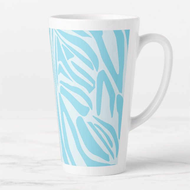 Caneca De Café Latte Padrão Zebra Azul (Direita)