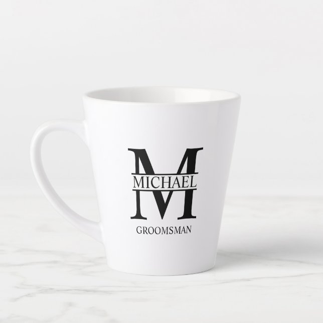 Caneca De Café Latte Padrinho de casamento Personalizado Clássico Coffe (Esquerda)