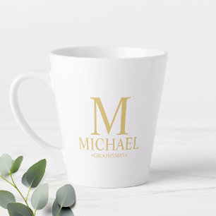 Caneca De Café Latte Padrinho de casamento personalizado moderno - Mug