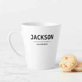 Caneca De Café Latte Padrinhos de casamento Personalizados de Nome Simp