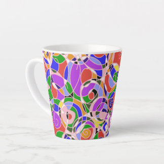 Caneca De Café Latte Padrões Abstratos