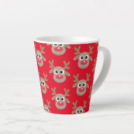 Caneca De Café Latte Padrões de Cartoon de Rebelde de Natal Bonito Verm