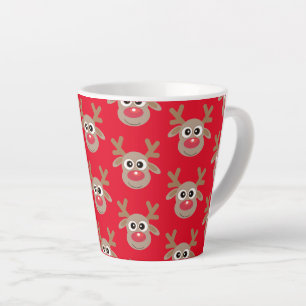 Caneca De Café Latte Padrões de Cartoon de Rebelde de Natal Bonito Verm