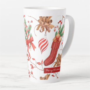 Caneca De Café Latte Padrões de Cinnamon e Mineração de Natal