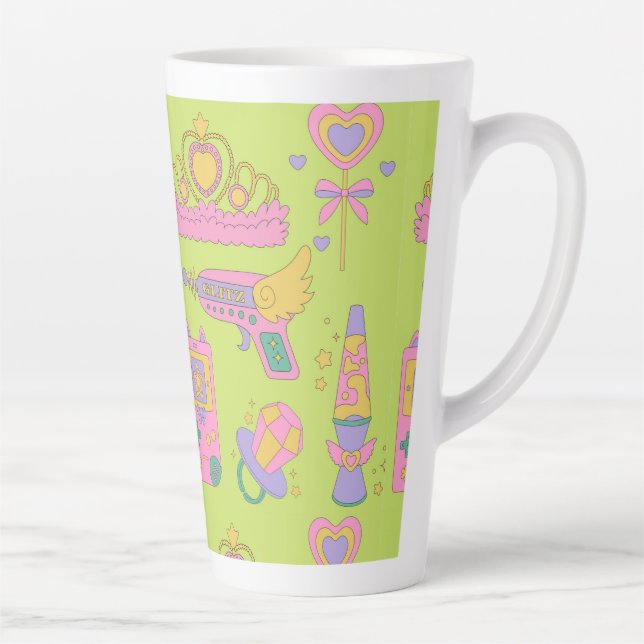 Caneca De Café Latte padrões de ícones dos anos 90 (Direita)