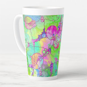 Caneca De Café Latte Padrões De Mão E Digitalmente Pintados Artigo 41º