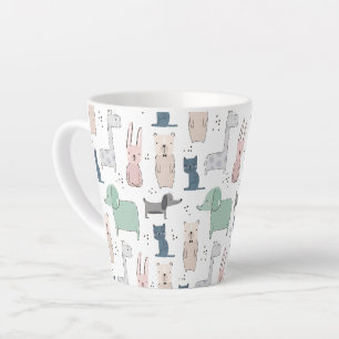 Caneca De Café Latte Padrões para o bebê de pastel bonito