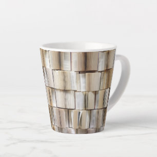 Caneca De Café Latte Páginas do Livro Aberto do Vintage