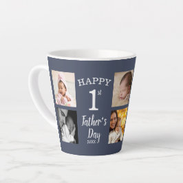 Caneca De Café Latte Pai 8 do primeiro Dia de os pais Feliz Azul de Col