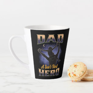 Caneca De Café Latte Pai A Primeiro Herói do Filho
