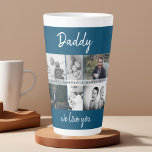 Caneca De Café Latte Pai com Crianças e Colagem de Fotos de Pai Familia<br><div class="desc">Pai com Crianças e Colagem de Fotos de Pai Familiar Latte Mug. Colagem de 6 fotos, nome do pai com uma doce mensagem em um roteiro de tendências e nomes de crianças que sobrepõem as fotos. Adicione suas 6 fotos favoritas da família. Bela manutenção e presente de aniversário, Dia do...</div>