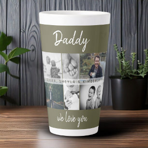 Caneca De Café Latte Pai com Crianças e Colagem de Fotos de Pai Familia