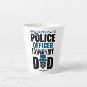Caneca De Café Latte Pai da Polícia   POLÍCIA   DIA DE OS PAIS