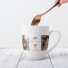 Caneca De Café Latte Pai de Ação de Graças para Foto e Colagem Moderna