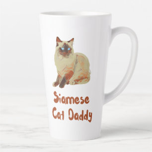 Caneca De Café Latte Pai de Gato Siamês