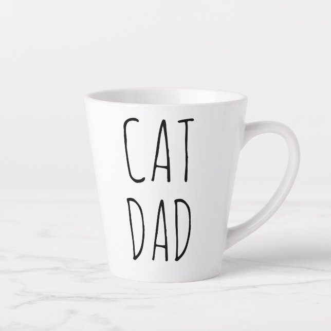 Caneca De Café Latte "Pai de Gato" Simples Farmhouse Moderno (Direita)