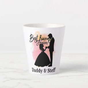 Caneca De Café Latte Pai e Filha Personalizados - Melhores Amigos para