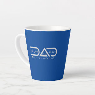 Caneca De Café Latte PAI - O Homem, O Mito, O Design de Lenda