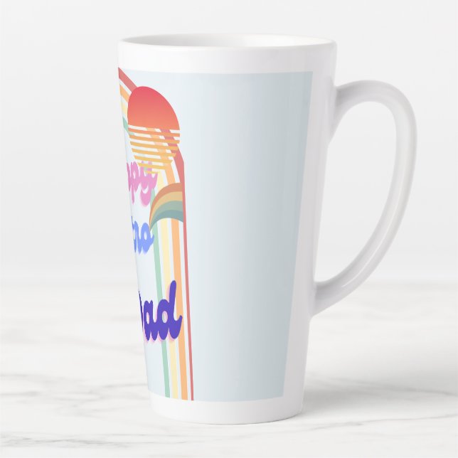 Caneca De Café Latte Pai Retro Feliz (Direita)