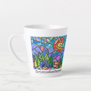 Caneca De Café Latte Paisagem Colorida do Colorado, Campo com Ursos 12o