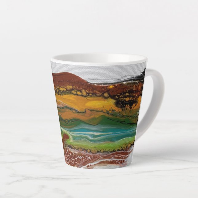Caneca De Café Latte Paisagem de abstrato (Ângulo direito)