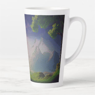 Caneca De Café Latte Paisagem De Um Mundo Alienígena