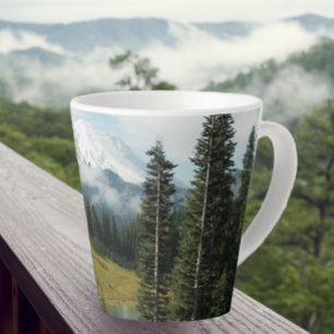 Caneca De Café Latte Paisagem do Monte Rainier Cênico