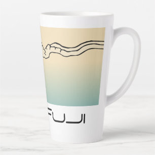 Caneca De Café Latte Paisagem do Mt. Fuji com Nuvens