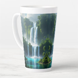 Caneca De Café Latte paisagem mágica em cascata